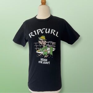 Rip Curl T-Shirt tagless Black Irish for surf Leprechaun